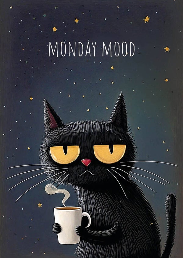 Ansichtkaart 'Monday mood'