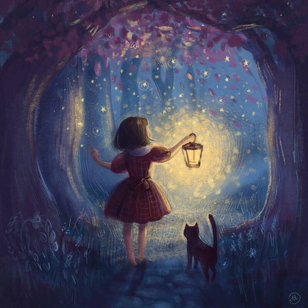 Ansichtkaart 'De nachttuin'