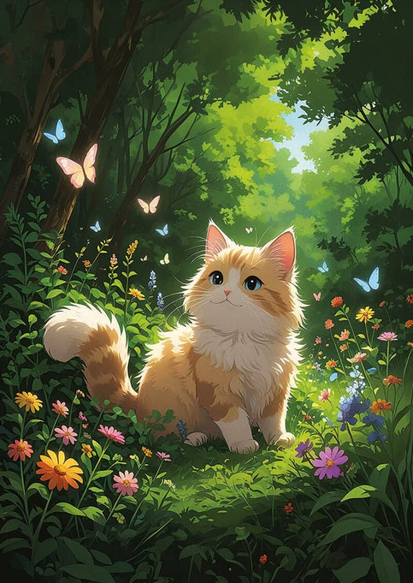 Ansichtkaart 'Anime kat'