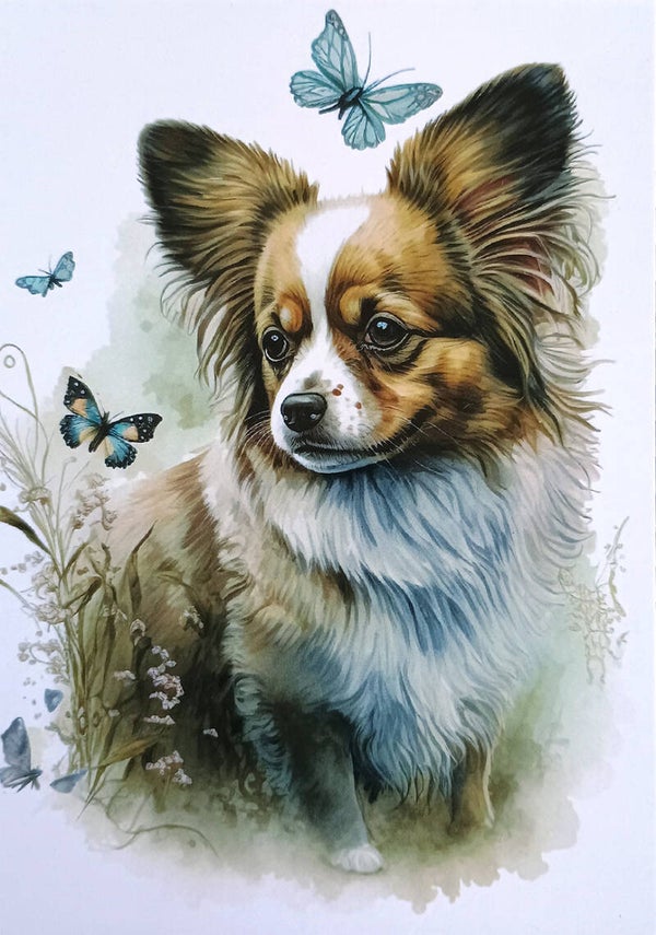 Ansichtkaart 'Vlinderhondje met vlinders'