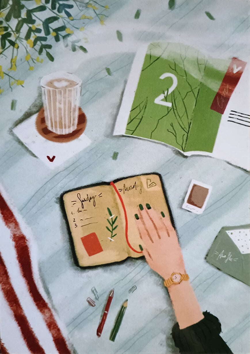 Ansichtkaart 'Art journaling & post'