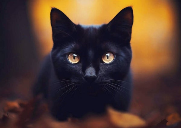 Ansichtkaart 'Zwarte kat'