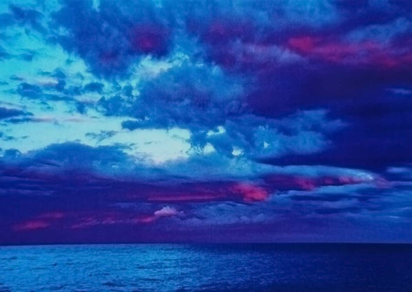 Ansichtkaart 'Blauwe zonsondergang'