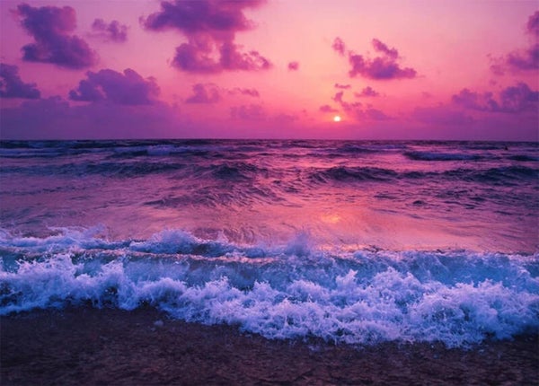 Ansichtkaart 'Zonsondergang aan zee'