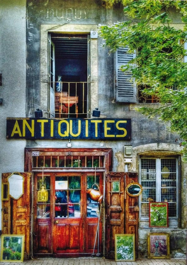 Ansichtkaart 'Dupuy antiek shop'