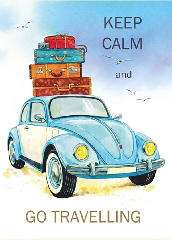 Ansichtkaart 'Keep Calm & go travelling'