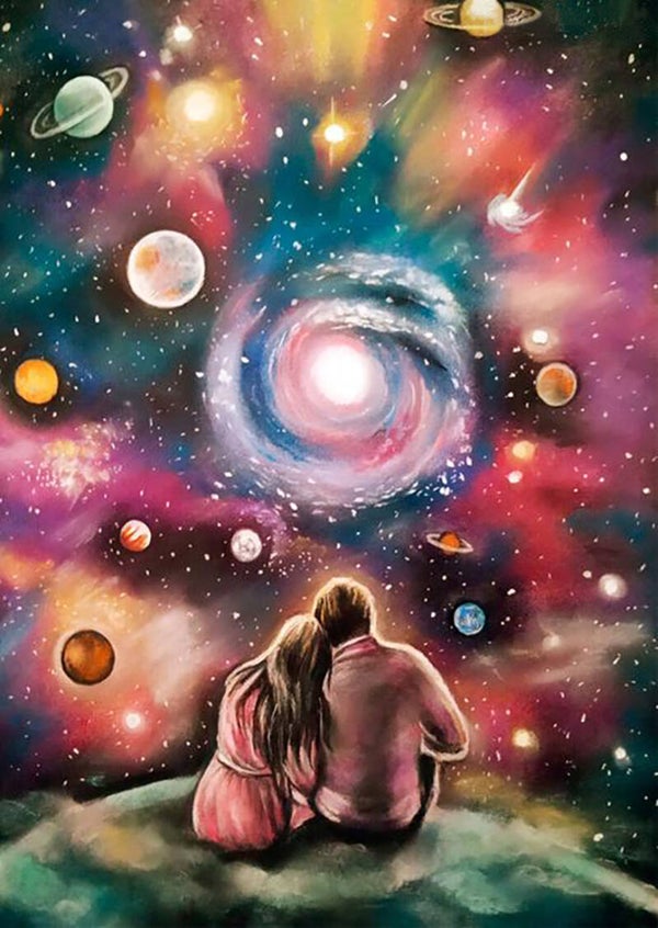 Ansichtkaart 'Universum van liefde'
