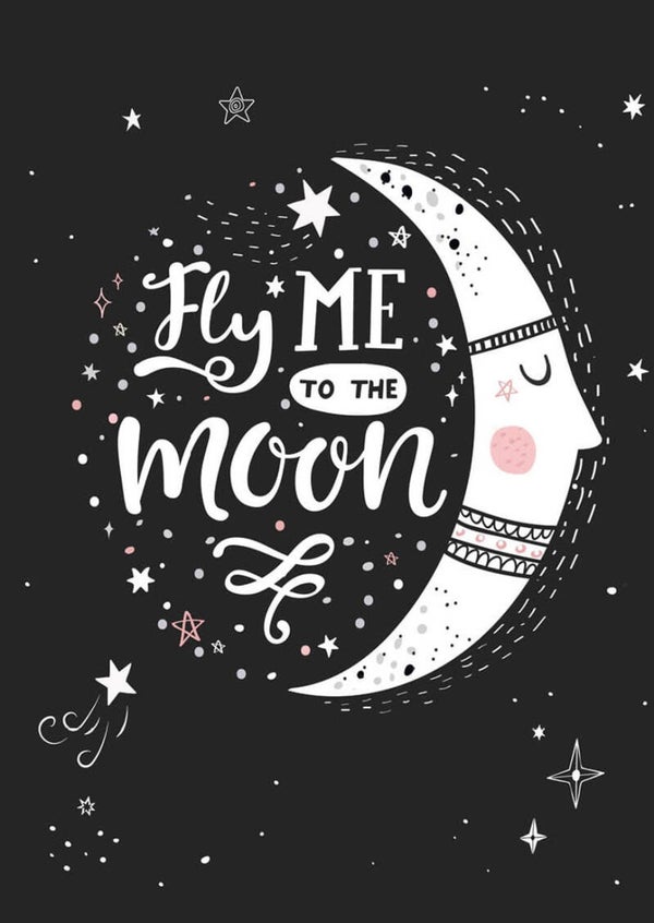 Ansichtkaart 'Fly me to the moon'