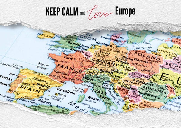 Ansichtkaart 'Keep Calm & love Europe'