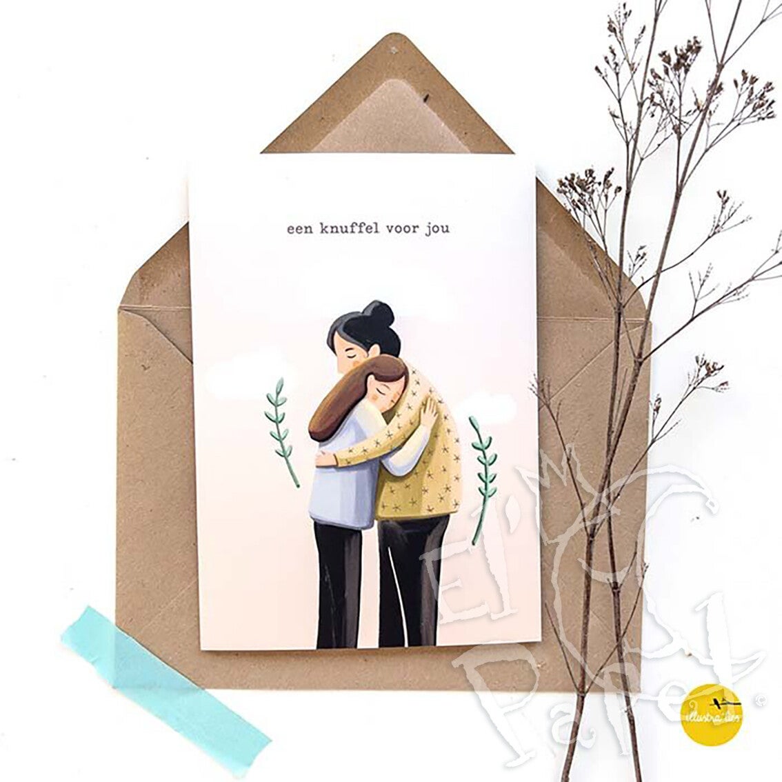 Wenskaart 'Knuffel voor jou'