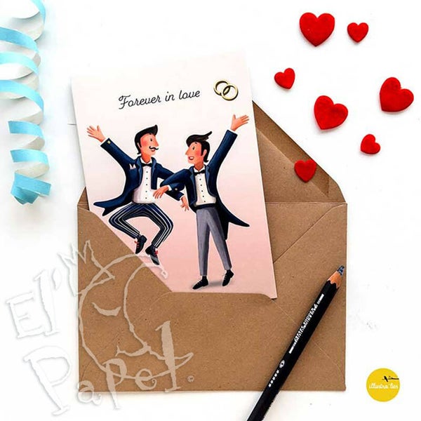 Wenskaart 'Forever in love'