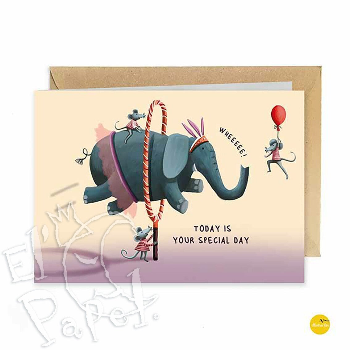 Wenskaart 'Olifant jump'