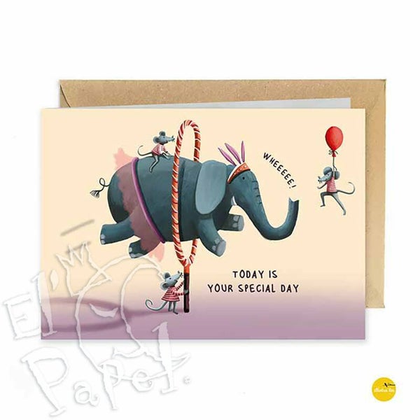 Wenskaart 'Olifant jump' - UNDER CONSTRUCTION -