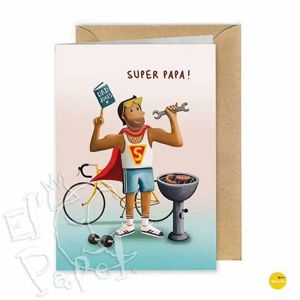 Wenskaart 'Super papa' - UNDER CONSTRUCTION -