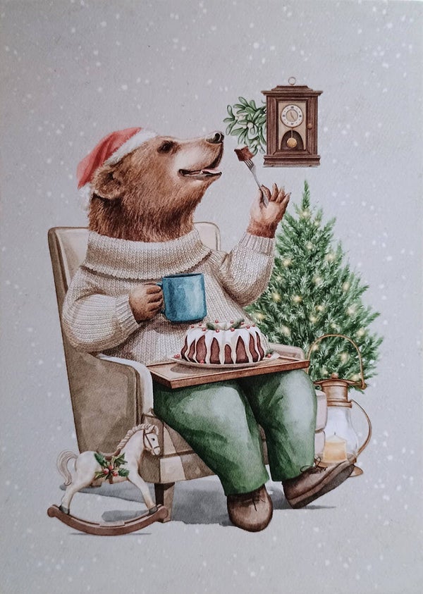 Kerst ansichtkaart 'Kerst-dessert'