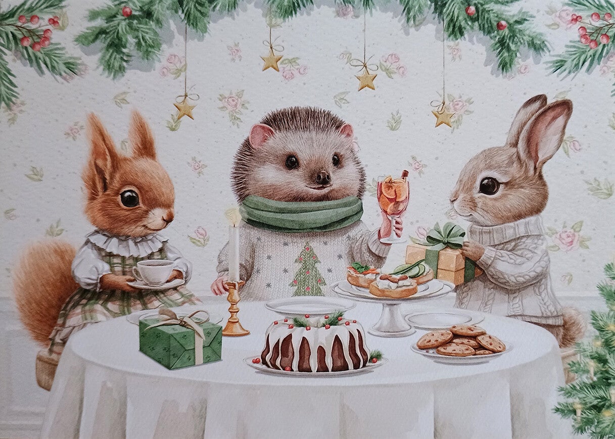 Kerst ansichtkaart 'Samen Kerst vieren'