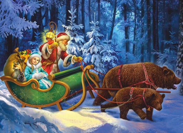 Kerst ansichtkaart 'De slee van de Kerstman'