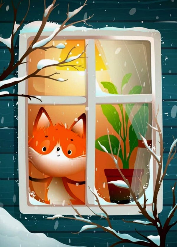 Kerst ansichtkaart 'Kerst-venster'