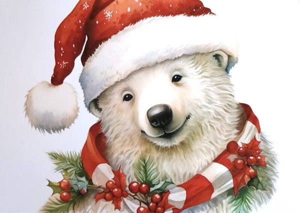 Kerst ansichtkaart 'IJsbeer Kerst-groet'
