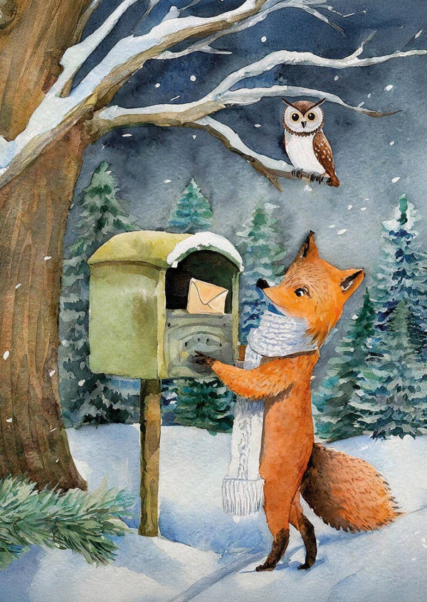 Kerst ansichtkaart 'Kerstpost'