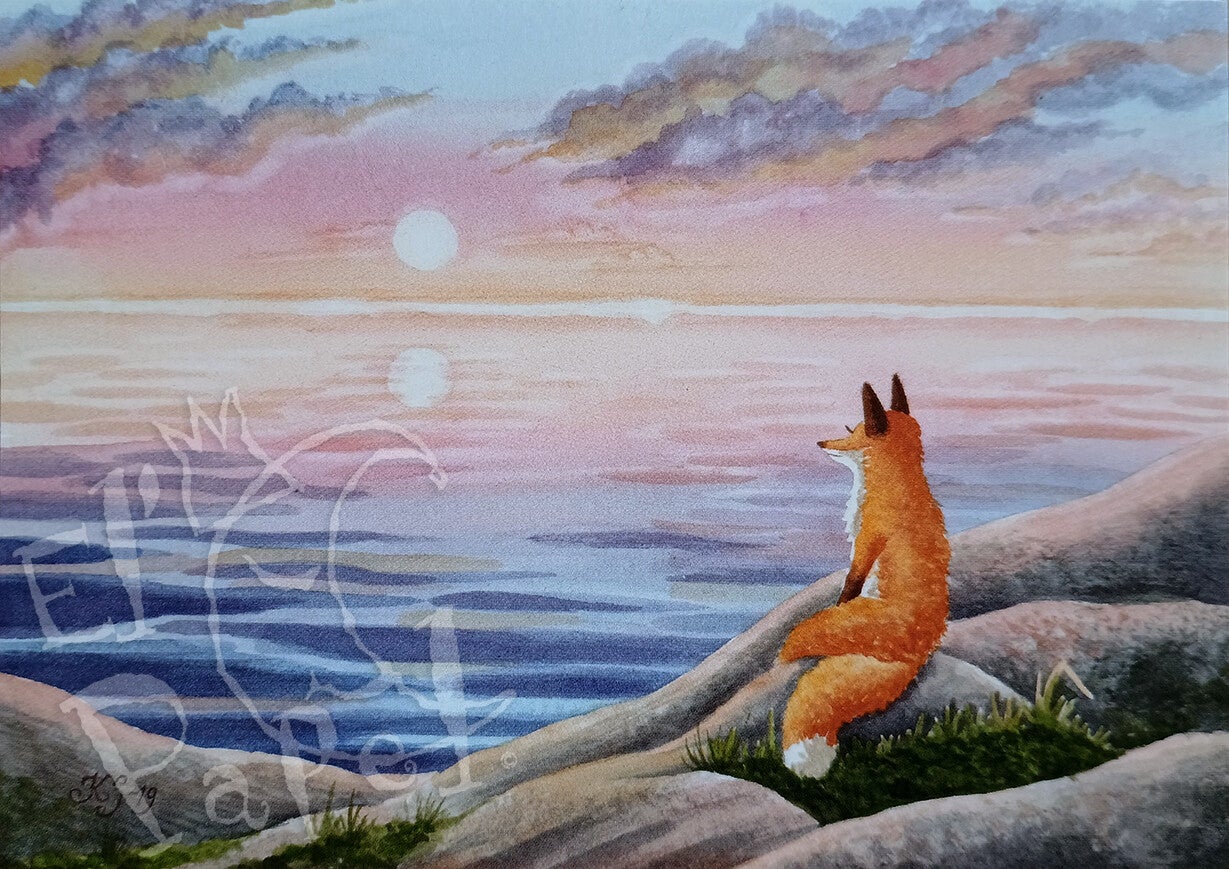 Ansichtkaart 'Sereen vosje'