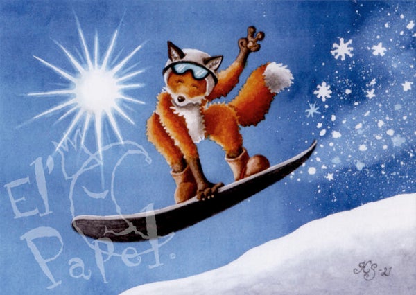 Ansichtkaart 'Sportief vosje: Schansspringen'