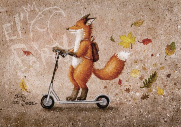 Ansichtkaart 'Lekker steppen'