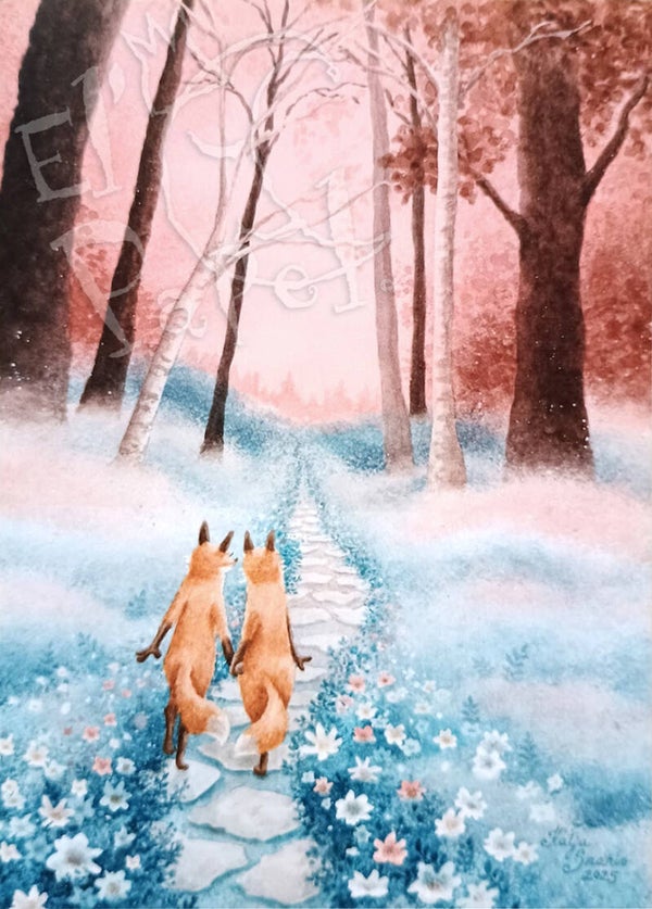 Ansichtkaart 'Op het liefdespad'