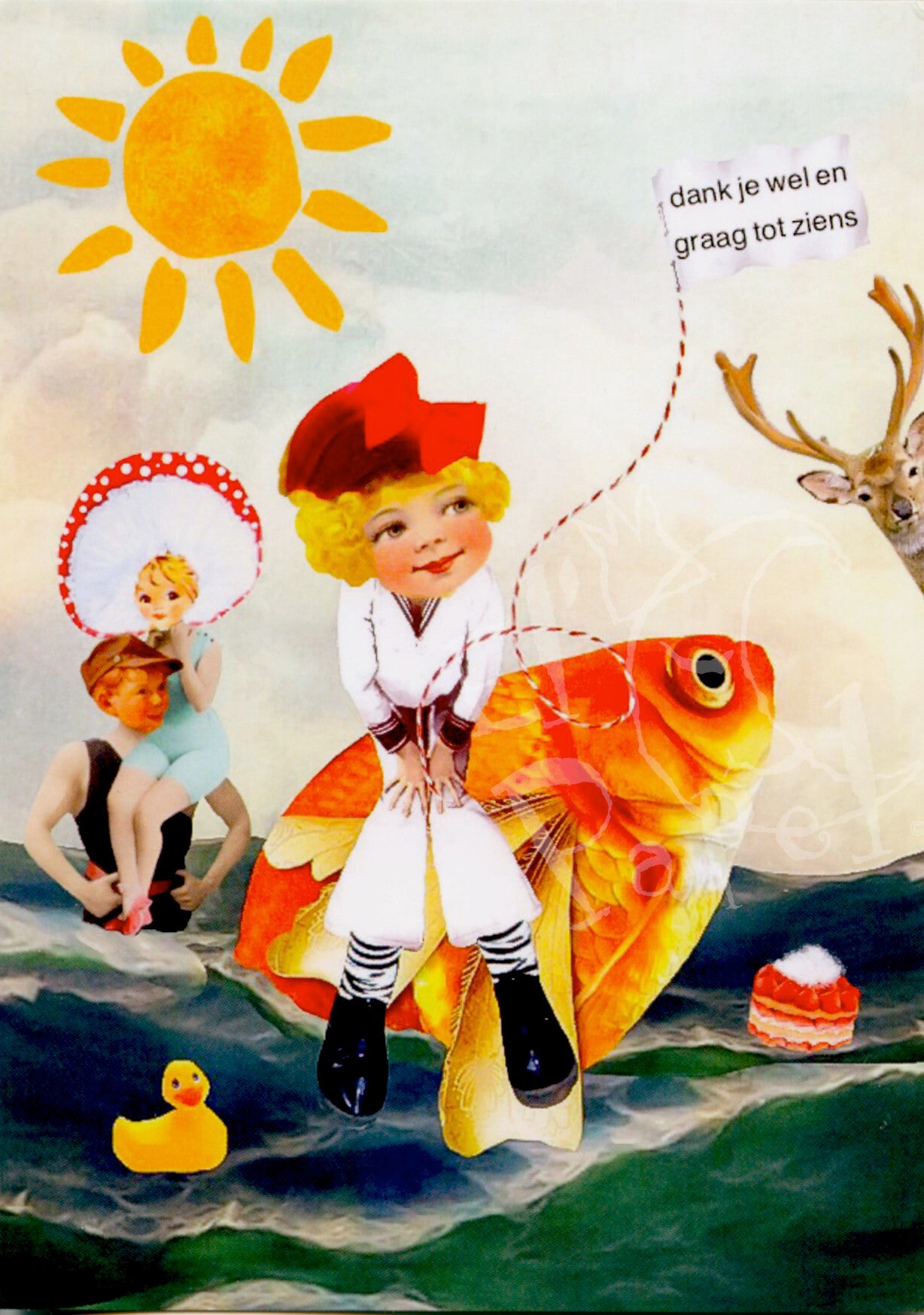 Ansichtkaart 'Dank je wel en tot ziens'