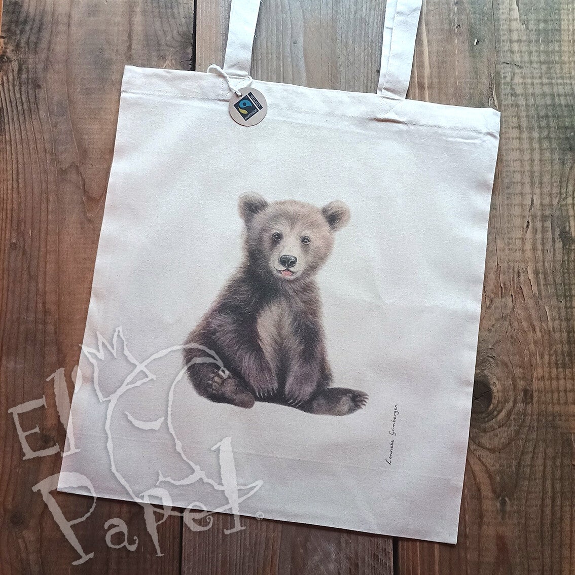 Katoenen tasje 'Bruin beertje'