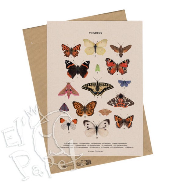 A4 Prent 'Vlinders' Lonneke Grimbergen Art