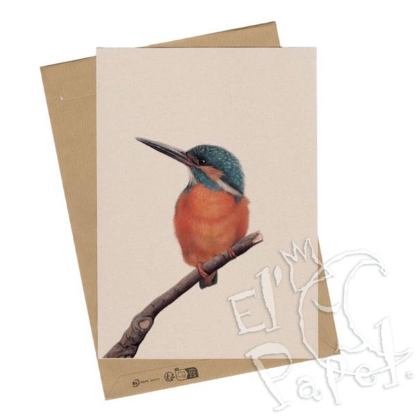 A4 Prent 'IJsvogel op tak' Lonneke Grimbergen Art