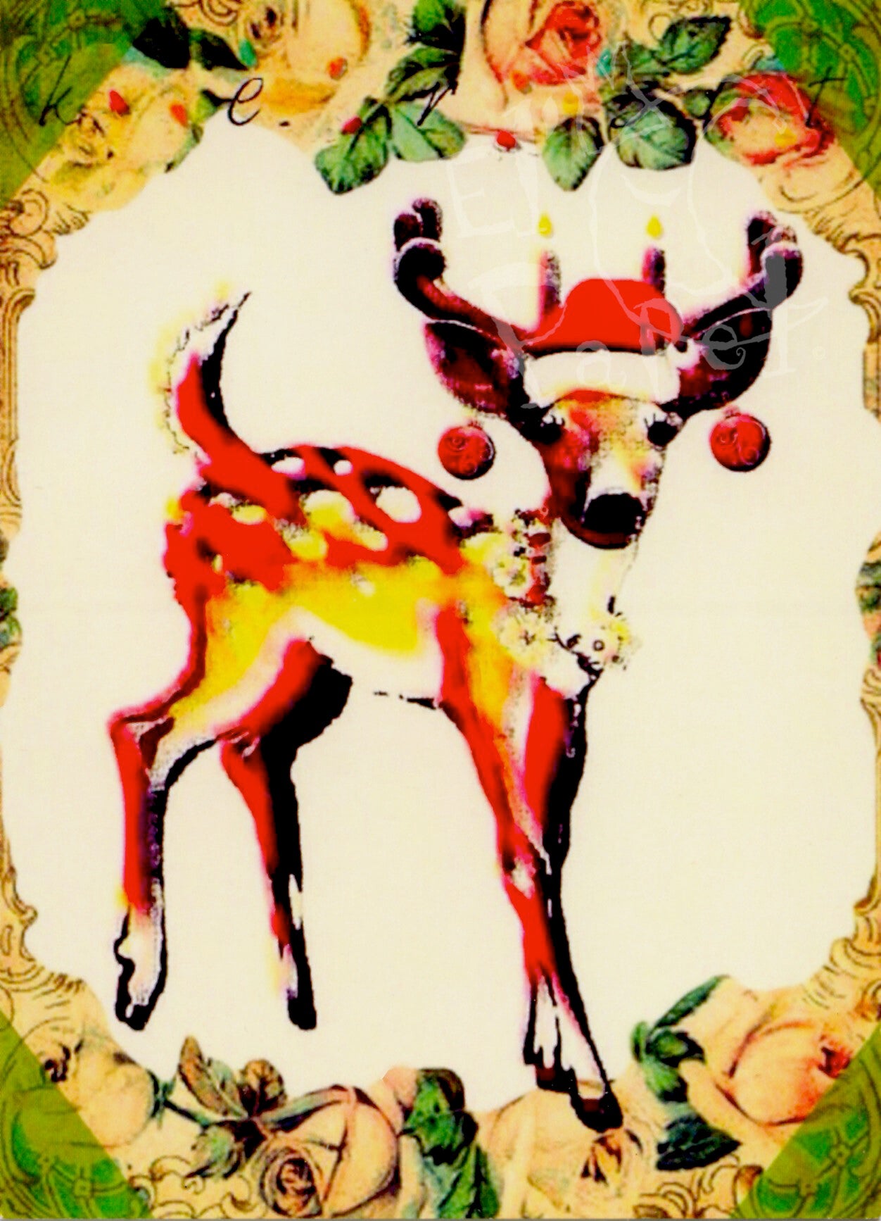 Ansichtkaart 'Kerst Bambi'