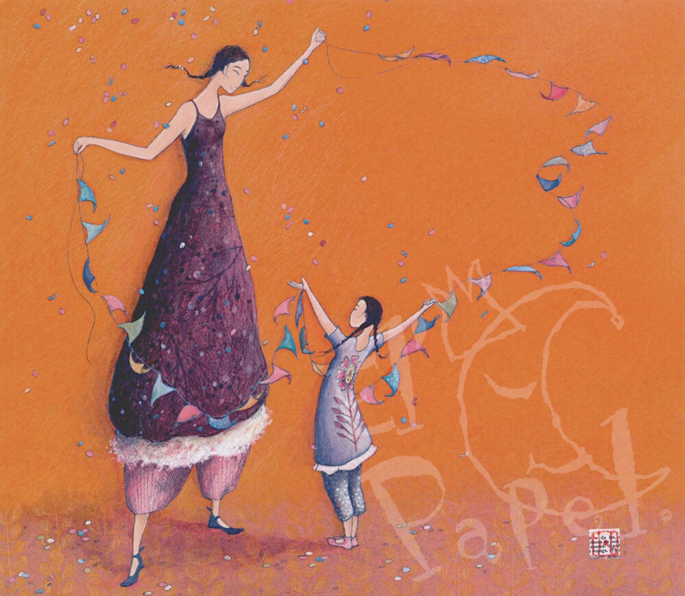 'Verjaardagsslingers' - dubbele kaart met envelop