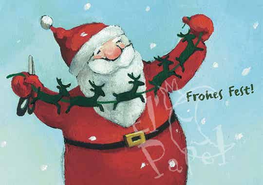 Kerstkaart 'Rendierslinger'