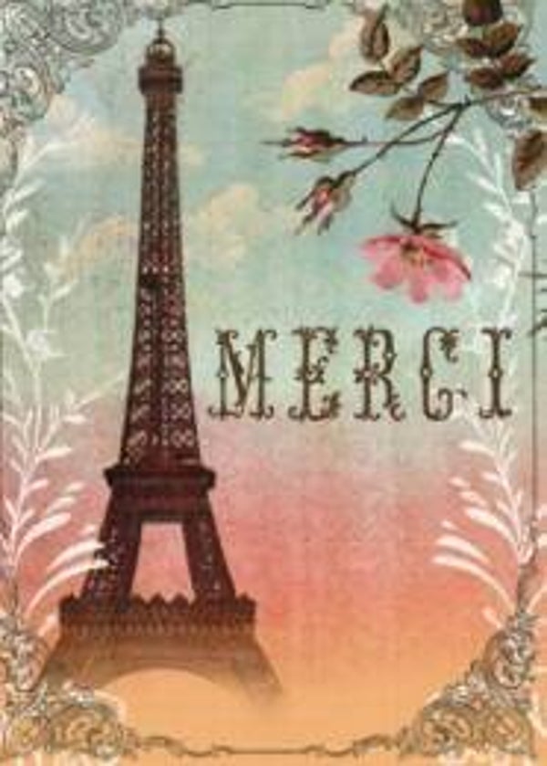 Wenskaart 'Merci Eiffel'