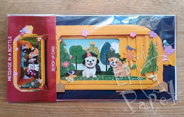 Message in a bottle `Felicitatie honden - zomer`