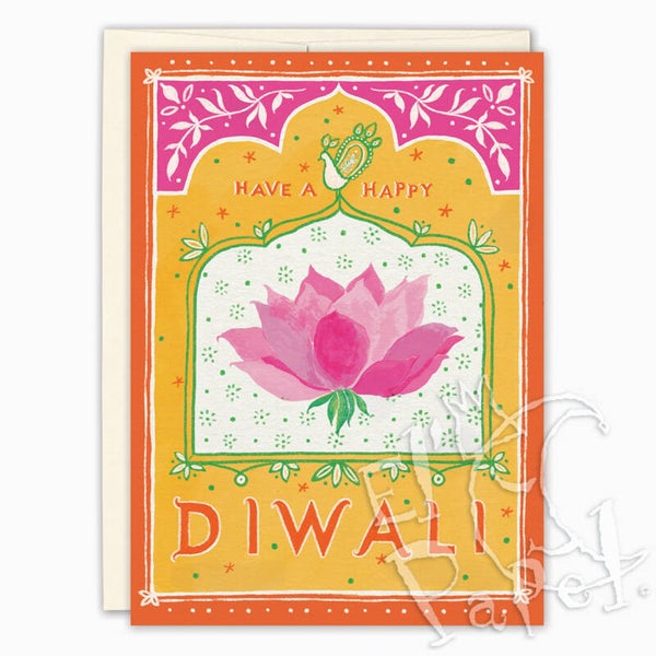 Meera Lee Patel felicitatiekaart 'Lotus bloem - Diwali'