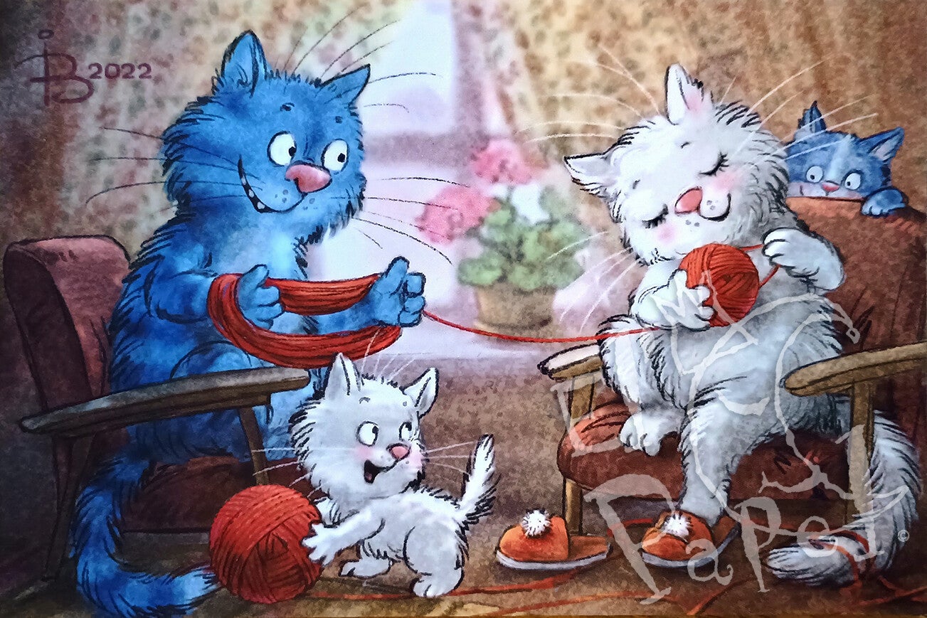 Ansichtkaart 'Bolletje rode wol'