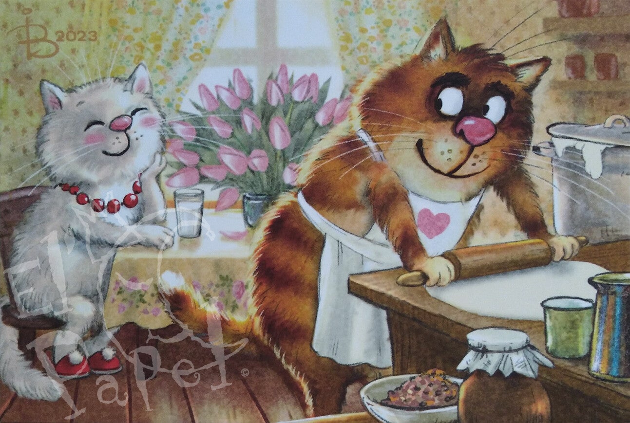 Ansichtkaart 'Valentijnsdag ontbijtje'