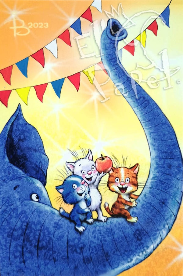 Ansichtkaart 'Feest met de olifant'