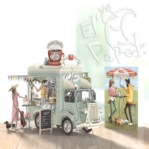 Me & McQ - 3D kaart 'De koffiewagen'