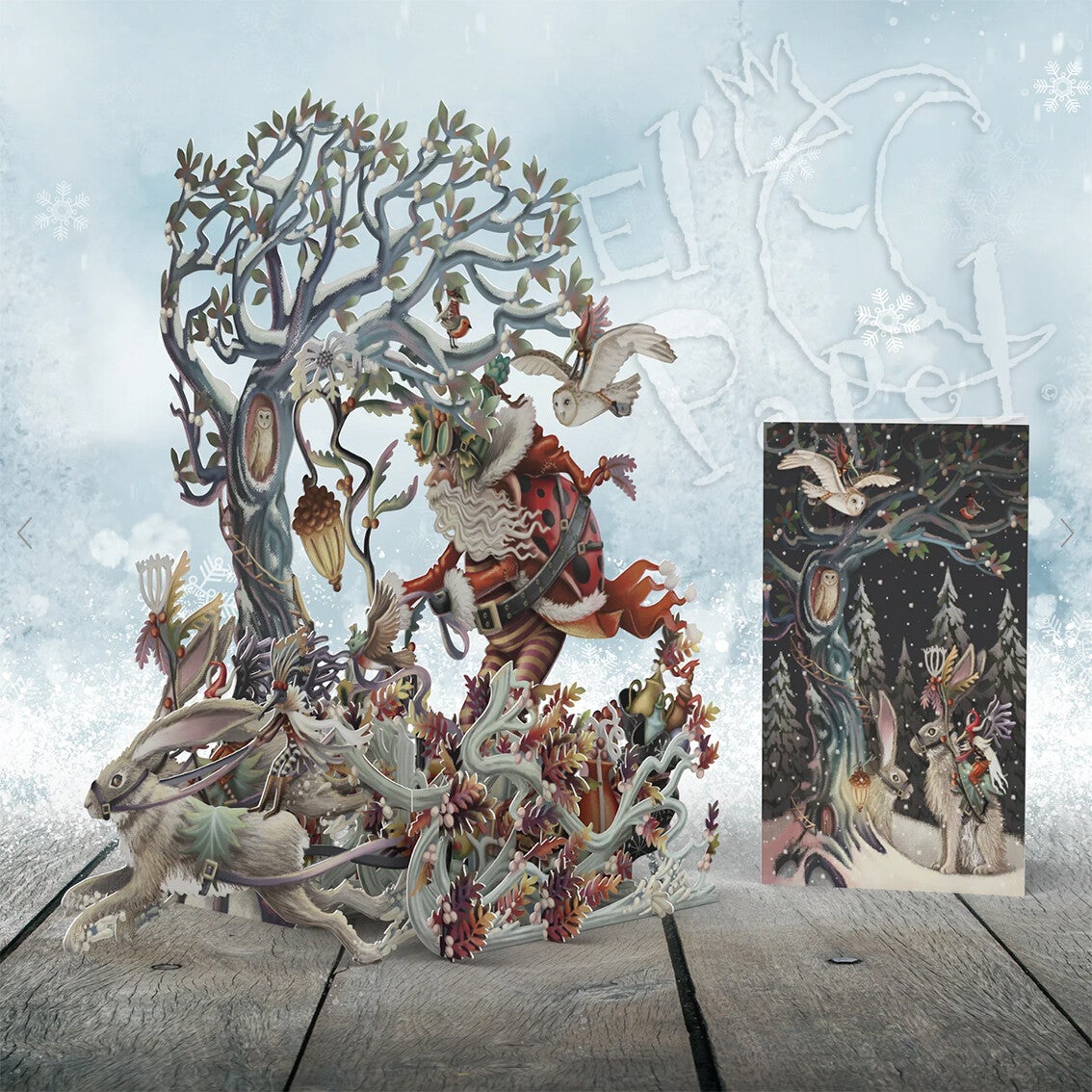 Me & McQ - 3D Kerstkaart 'Hazenrace'