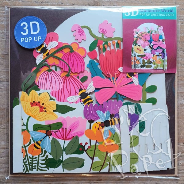 Pop-Up MINIature kaart 'Bloemen en bijtjes'