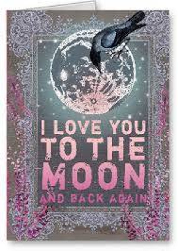 Wenskaart 'Moon & Back'