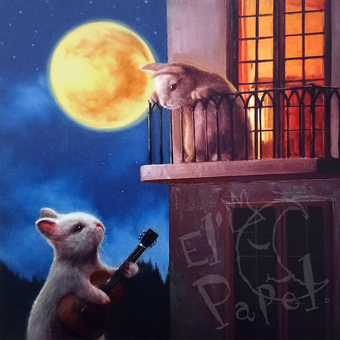 Vierkante kaart 'Moonlight serenade'