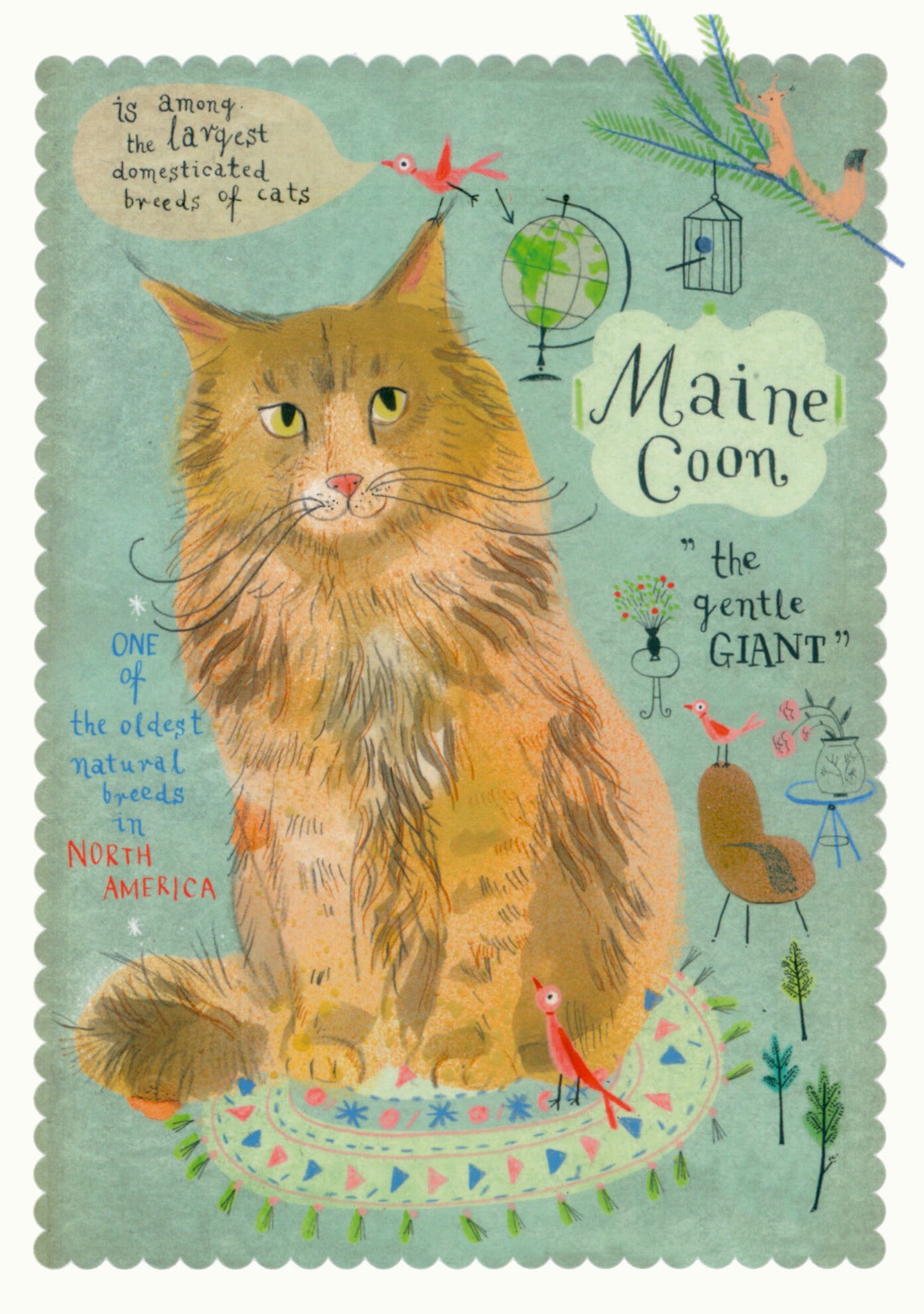 'Maine Coon' grote ansichtkaart Marianna Styma