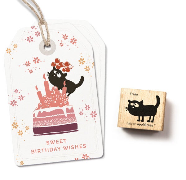 Rubber stempel 'Poesje Frida'