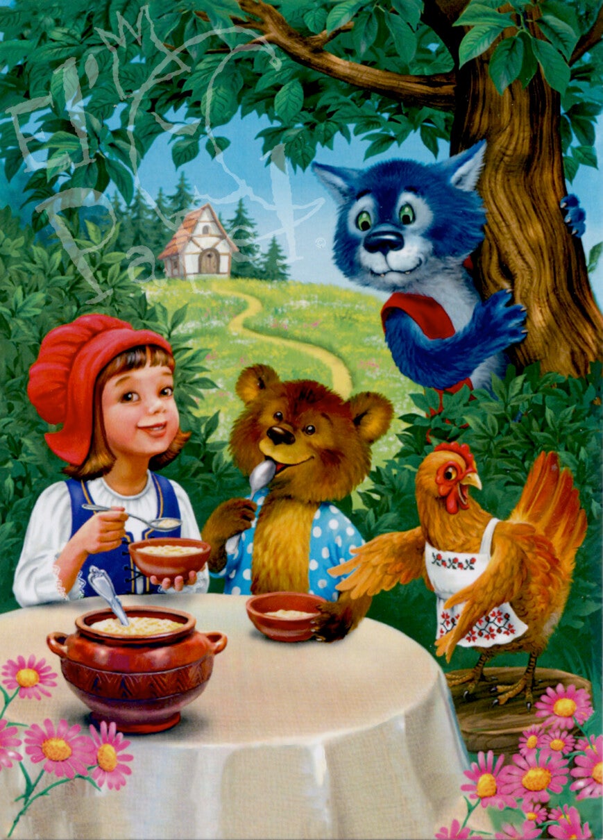 Ansichtkaart 'Roodkapje'