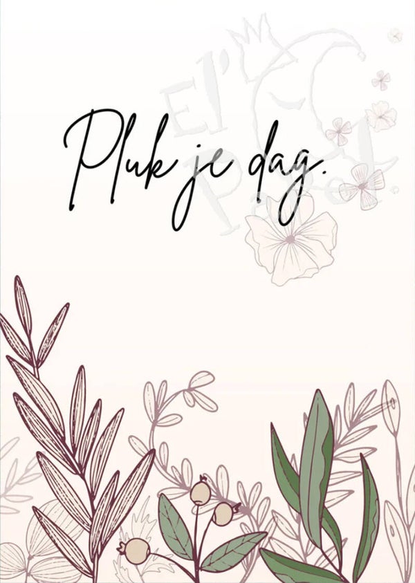 Ansichtkaart 'Pluk je dag'
